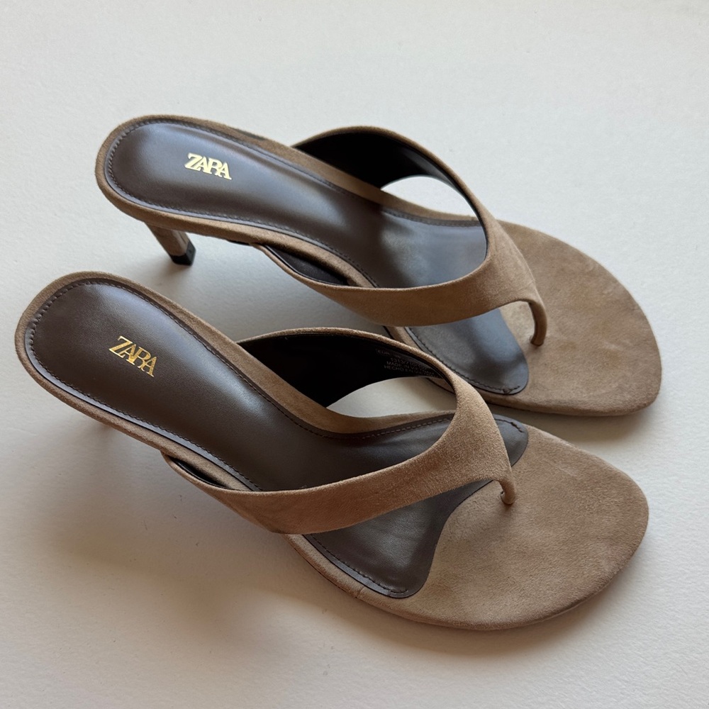 CURRENT SEASON: Zara Suede Heel Sandals